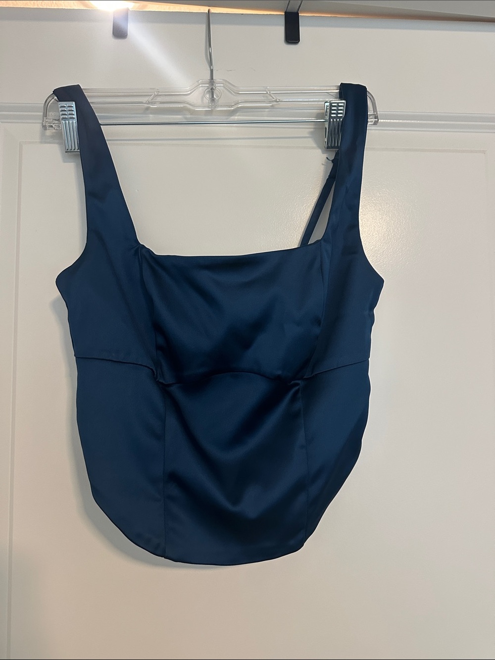 Abercrombie & Fitch Satin Navy Square-Neck Tank